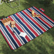 Vidaxl Picknick Teppich Klappstreifen 200x150 cm Samt blau rot