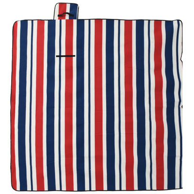Vidaxl Picknick Teppich Klappstreifen 200x200 cm Samt blau rot