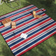 Vidaxl Picknick Teppich Klappstreifen 200x200 cm Samt blau rot