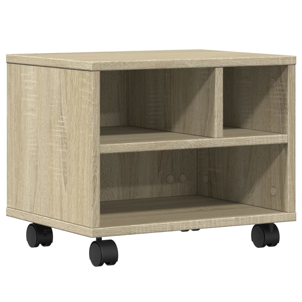 VidaXL Druckerschrank mit Rollen 41x32x34,5 cm Sonoma-Eiche-farben
