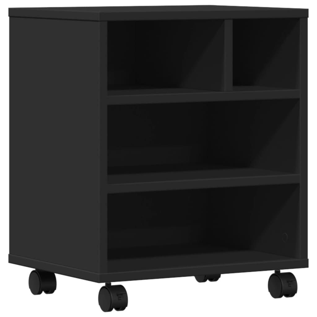 Vidaxl -Druckerbox mit Rädern 41x32x48 cm schwarz