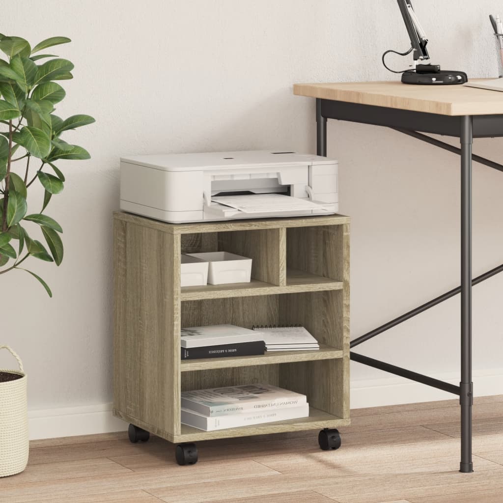 VidaXL Druckerschrank mit Rollen 41x32x48 cm Sonoma-Eiche-farben