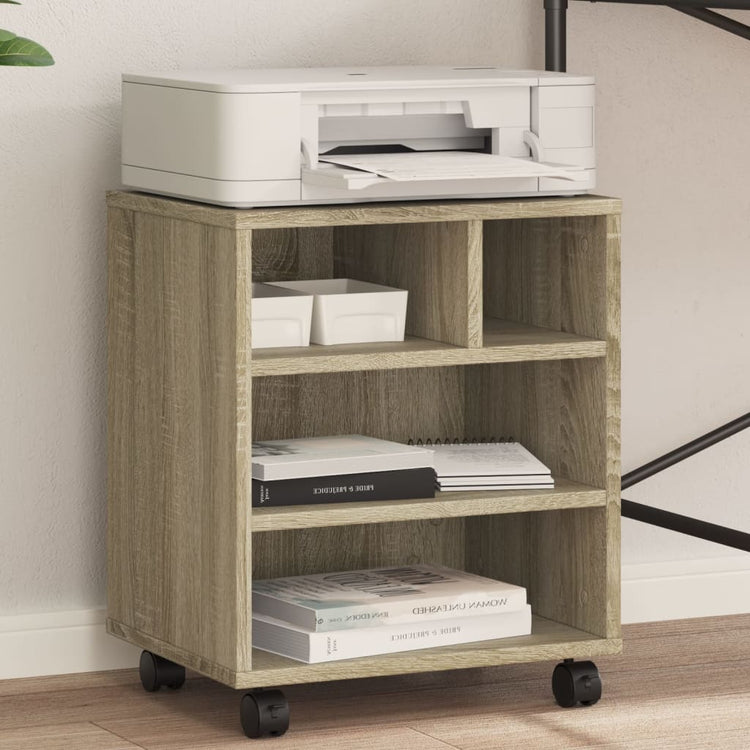 VidaXL Druckerschrank mit Rollen 41x32x48 cm Sonoma-Eiche-farben