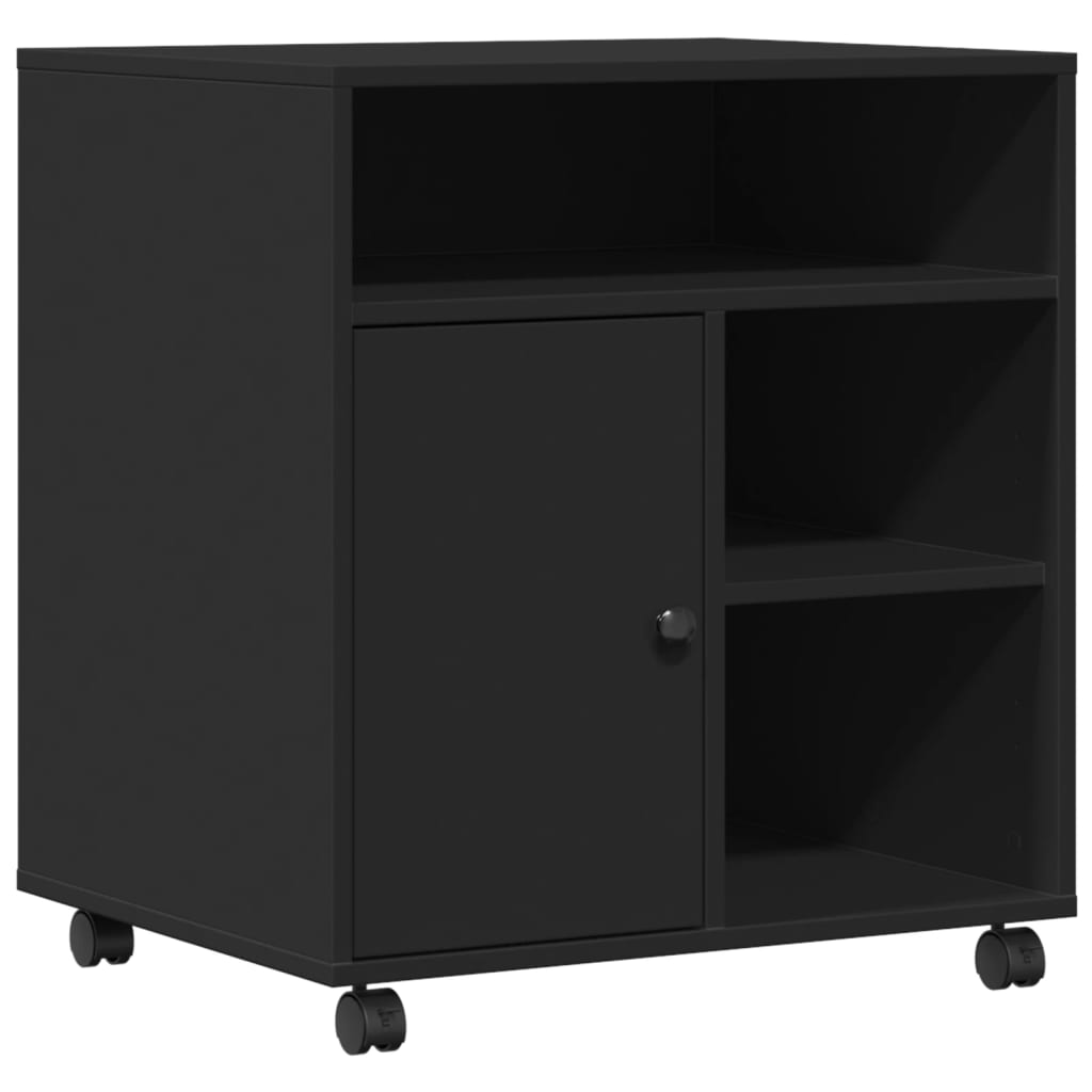 VIDAXL -Druckerbox mit Rädern 60x50x67 cm schwarz
