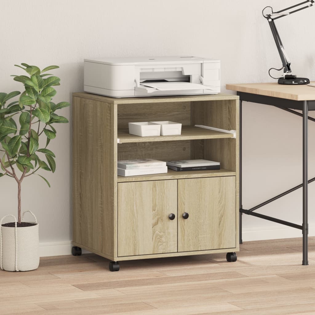 VidaXL Druckerschrank mit Rollen 60x48x74 cm Sonoma-Eiche-farben