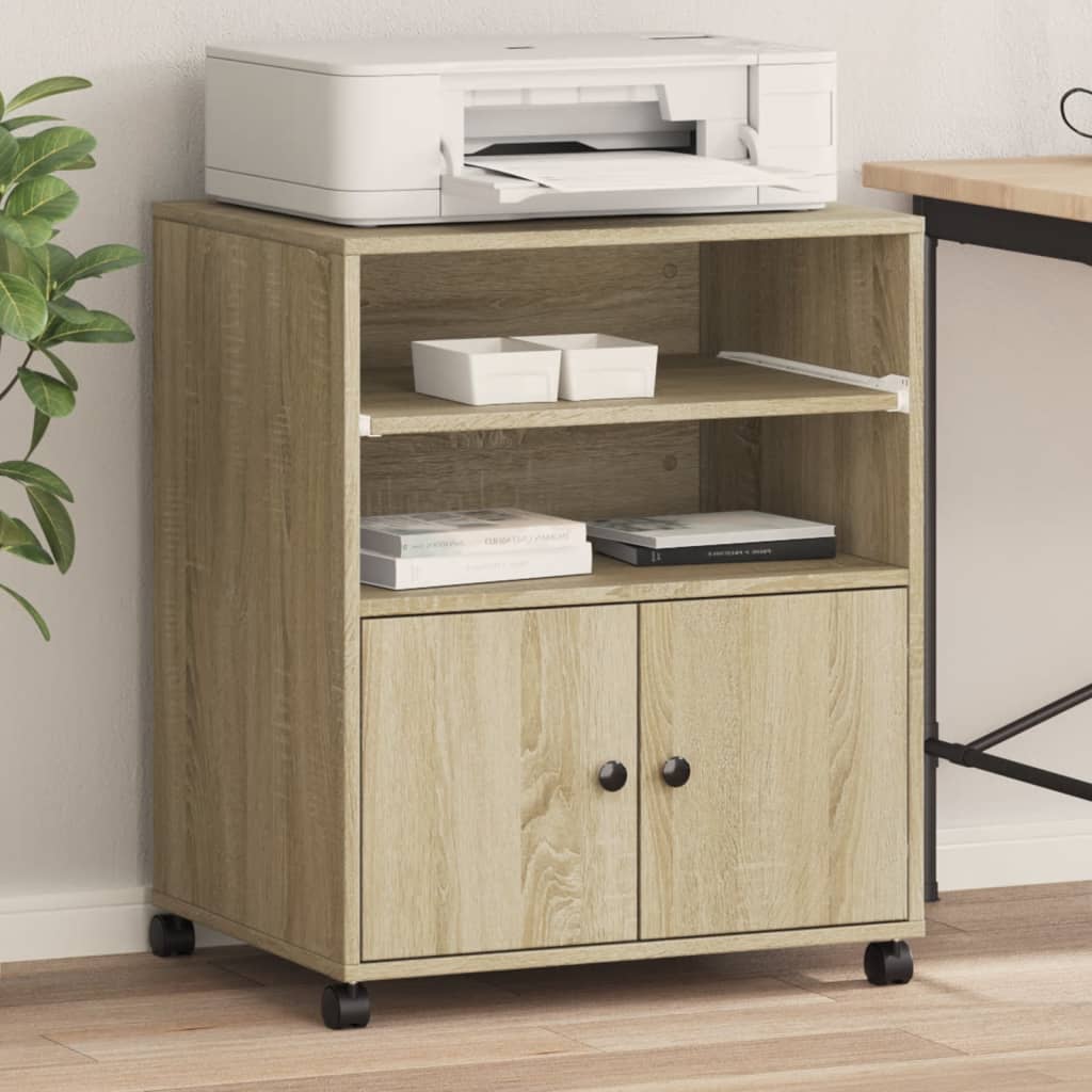 VidaXL Druckerschrank mit Rollen 60x48x74 cm Sonoma-Eiche-farben