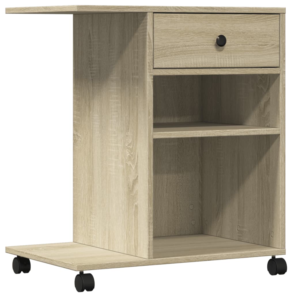 VIDAXL -Druckerbox mit Rädern 60x40x68.5 cm Sonoma Eich
