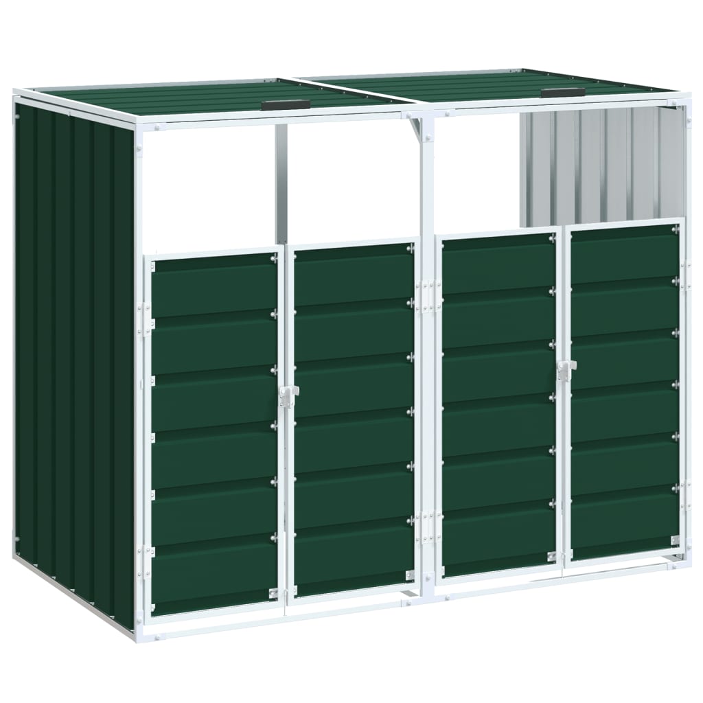 VIDAXL -Behälterlager für 2 Behälter 144x81x113 cm Stahlgrün