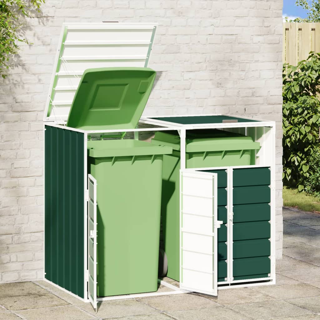 VIDAXL -Behälterlager für 2 Behälter 144x81x113 cm Stahlgrün