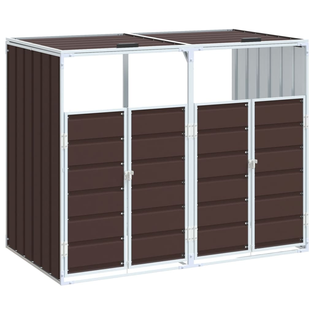 VIDAXL -Behälterlager für 2 Behälter 144x81x113 cm Stahlbraun