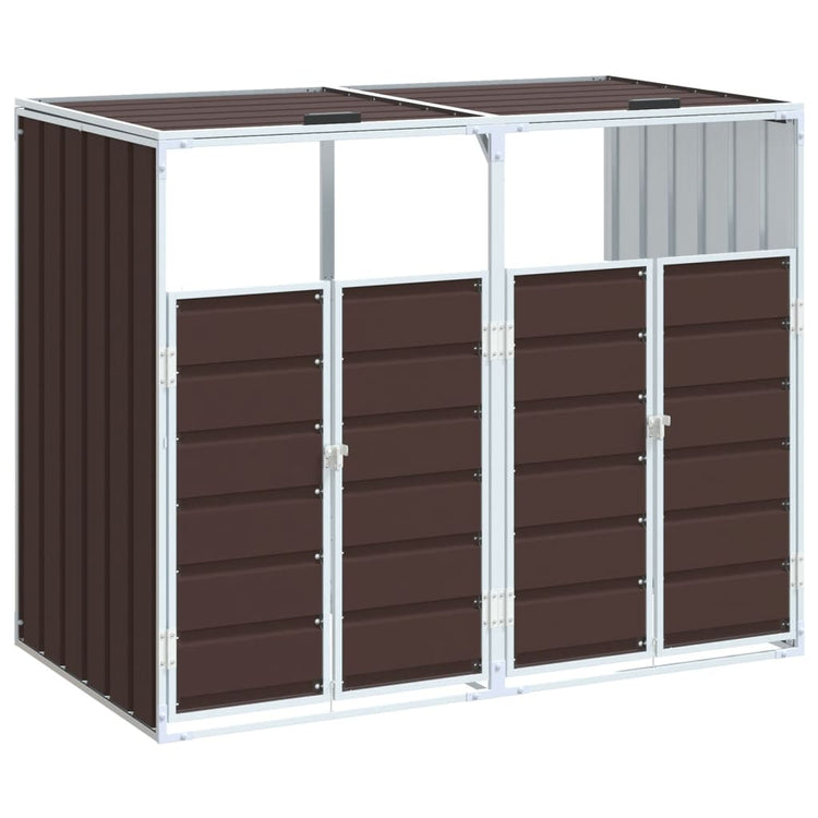 VIDAXL -Behälterlager für 2 Behälter 144x81x113 cm Stahlbraun
