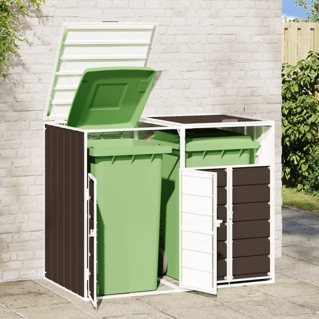 VIDAXL -Behälterlager für 2 Behälter 144x81x113 cm Stahlbraun