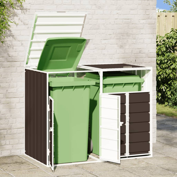 VIDAXL -Behälterlager für 2 Behälter 144x81x113 cm Stahlbraun