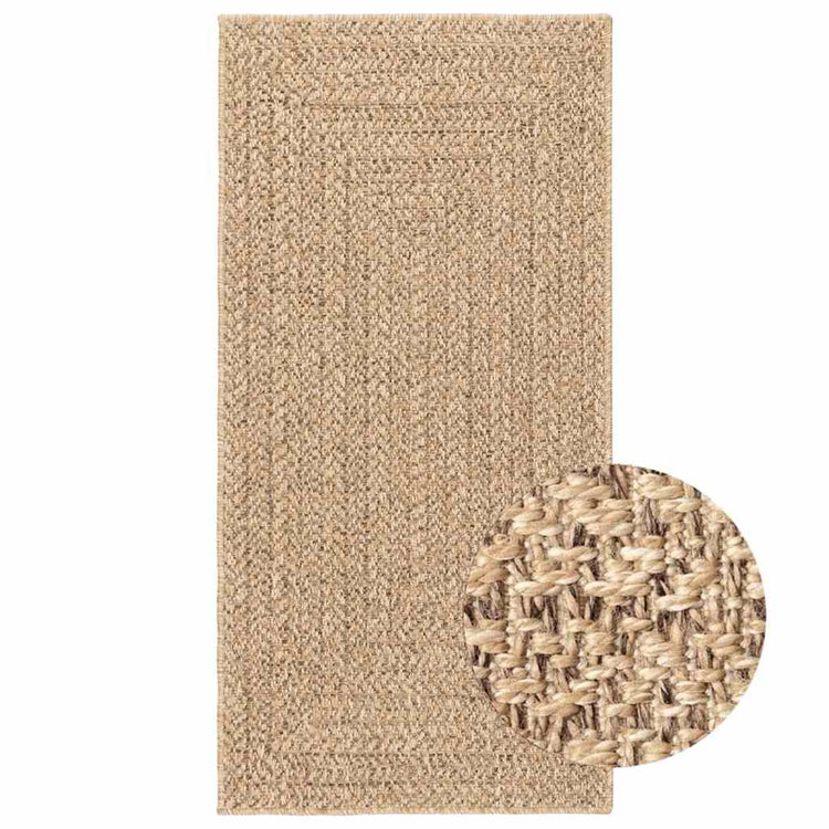VidaXL-Teppich Zizur für drinnen und draußen, 60 x 110 cm, Jute-Optik