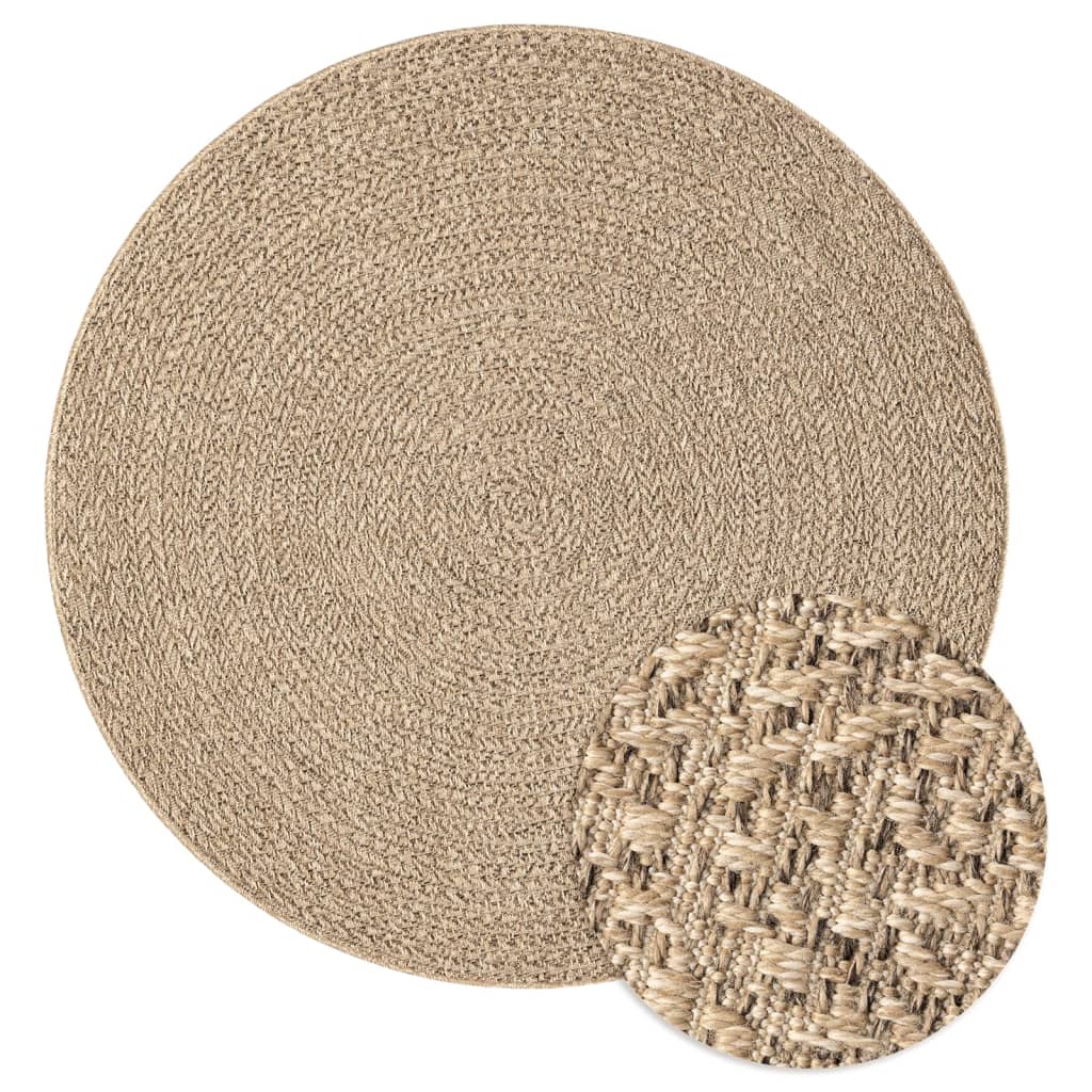 Vidaxl Teppich Zizur innen und außen Ø 200 cm Jute Look