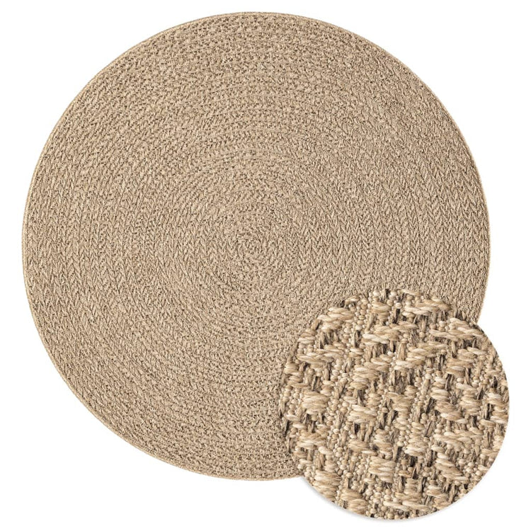 Vidaxl Teppich Zizur innen und außen Ø 200 cm Jute Look