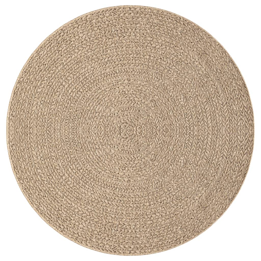 Vidaxl Teppich Zizur innen und außen Ø 200 cm Jute Look