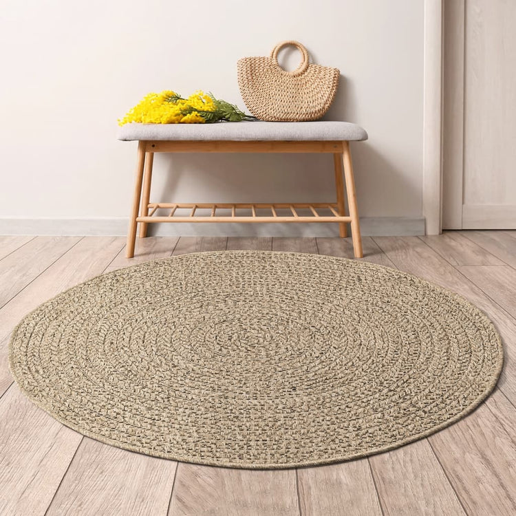 Vidaxl Teppich Zizur innen und außen Ø 200 cm Jute Look