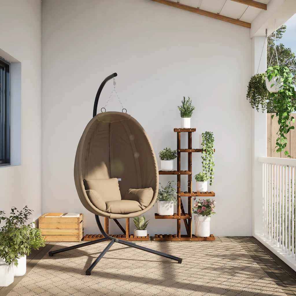 Vidaxl Hanging Chair mit Standardgewebe und Stahltaupe