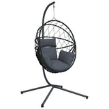 Vidaxl-Hängesessel mit Standard-Rattan und anthrazitfarbenem Stahl - afbeelding 2