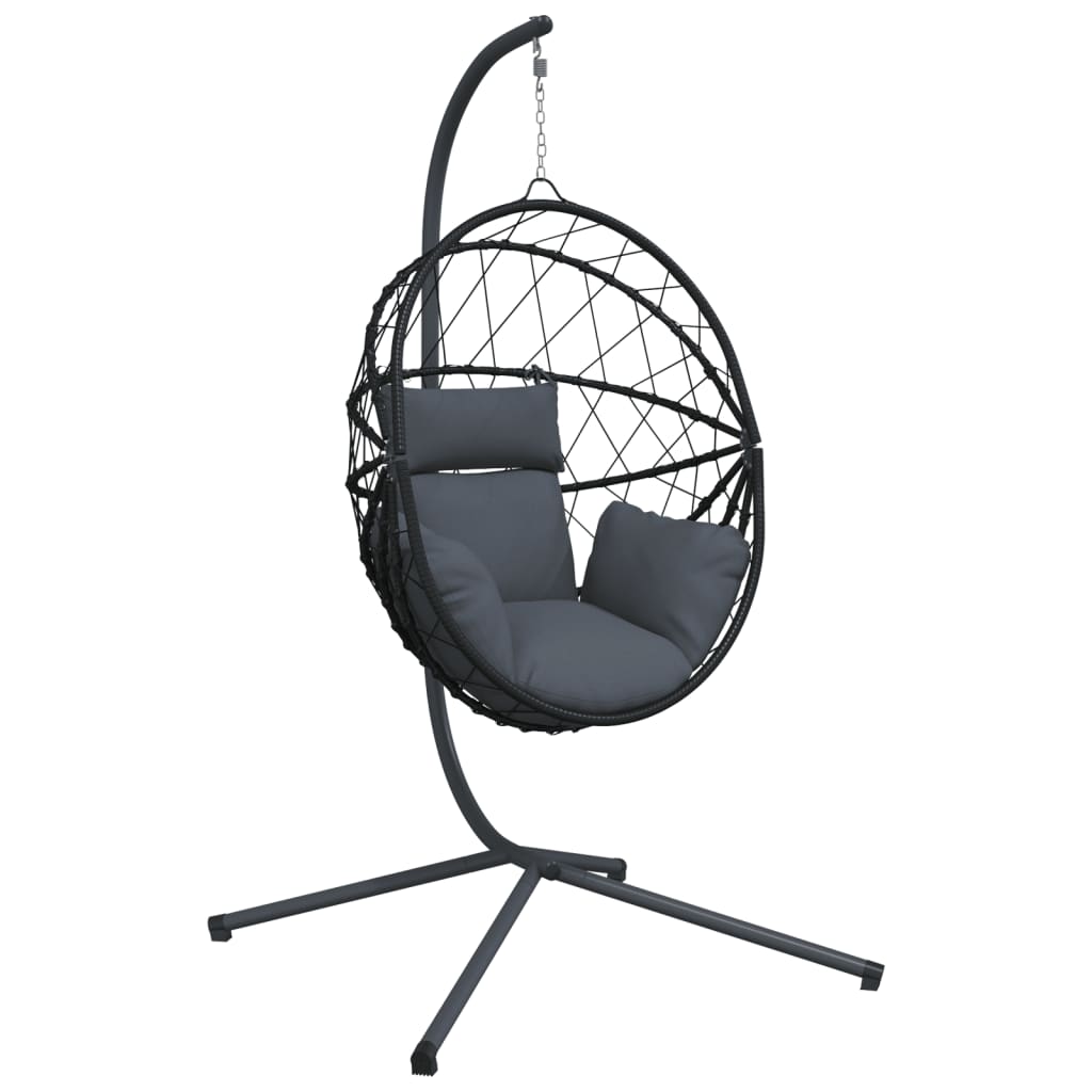 Vidaxl-Hängesessel mit Standard-Rattan und anthrazitfarbenem Stahl