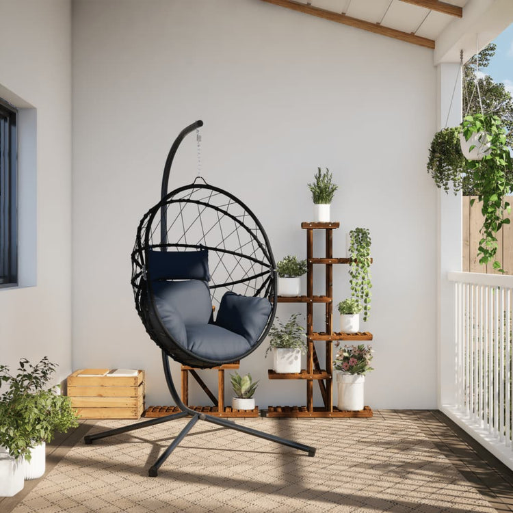 Vidaxl-Hängesessel mit Standard-Rattan und anthrazitfarbenem Stahl