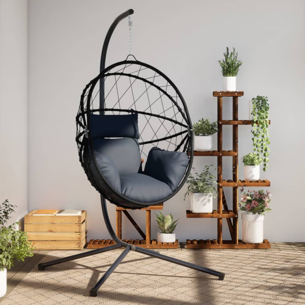 Vidaxl-Hängesessel mit Standard-Rattan und anthrazitfarbenem Stahl