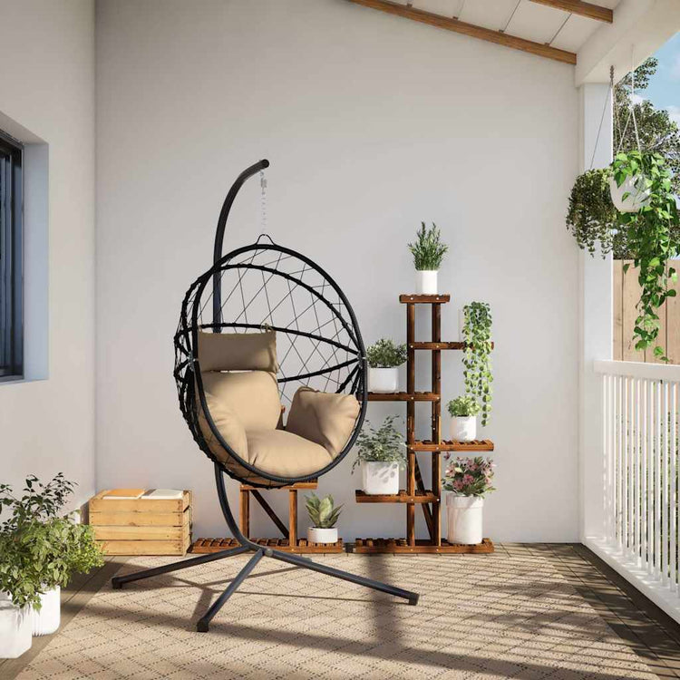 Vidaxx-Hängesessel mit Standard-Rattan und Stahl in Taupe