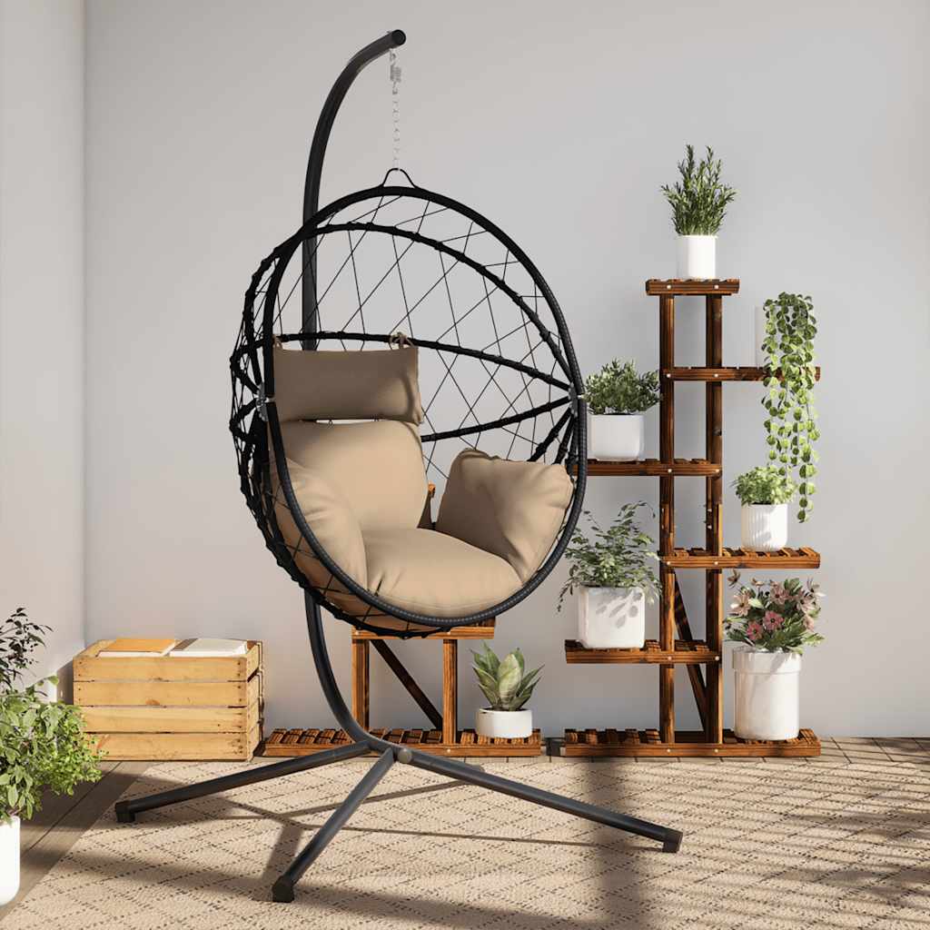 Vidaxx-Hängesessel mit Standard-Rattan und Stahl in Taupe
