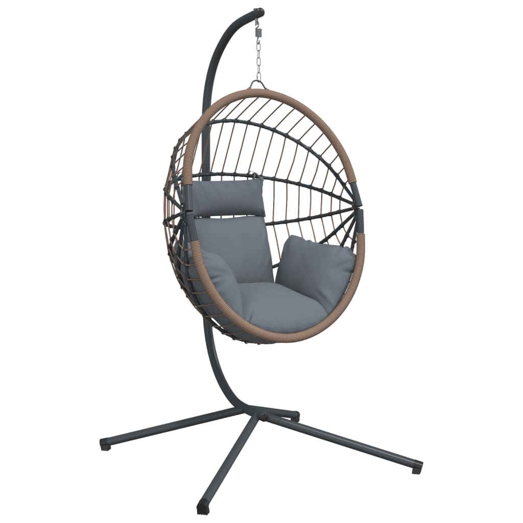 Vidaxl Hanging Chair mit Standard Rattan und Stahlhellgrau