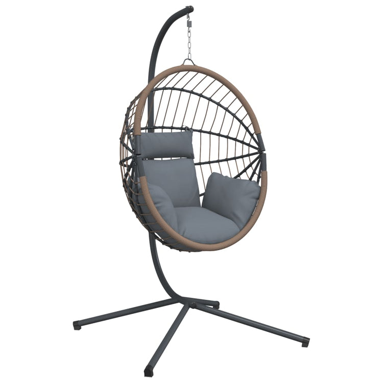 Vidaxl Hanging Chair mit Standard Rattan und Stahlhellgrau