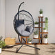 Vidaxl Hanging Chair mit Standard Rattan und Stahlhellgrau