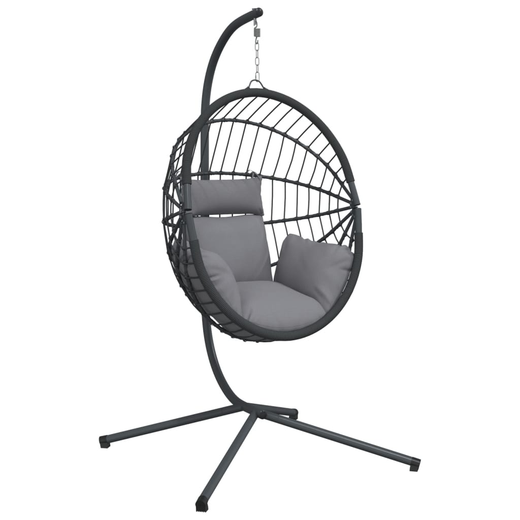 Vidaxl Hanging Chair mit Standard Rattan und Stahlgrau