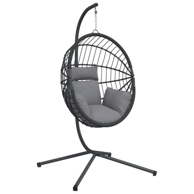 Vidaxl Hanging Chair mit Standard Rattan und Stahlgrau