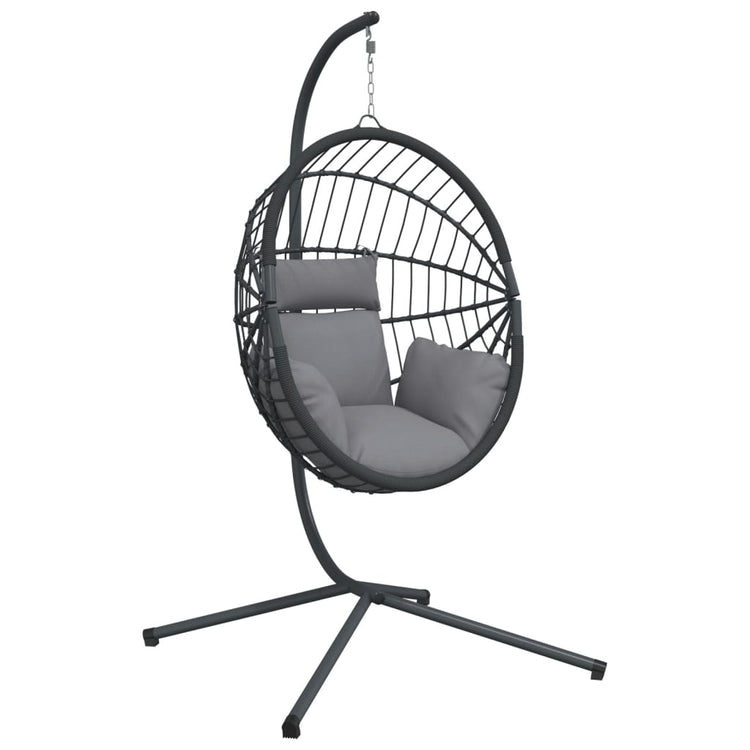 Vidaxl Hanging Chair mit Standard Rattan und Stahlgrau