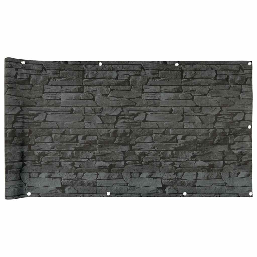 Vidaxl Balkon Bildschirmstein Muster 500x75 cm PVC Grau