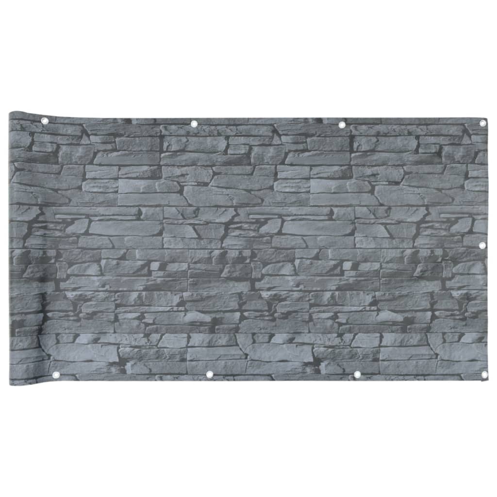 Vidaxl Balkon Bildschirmstein Muster 700x75 cm PVC Grau