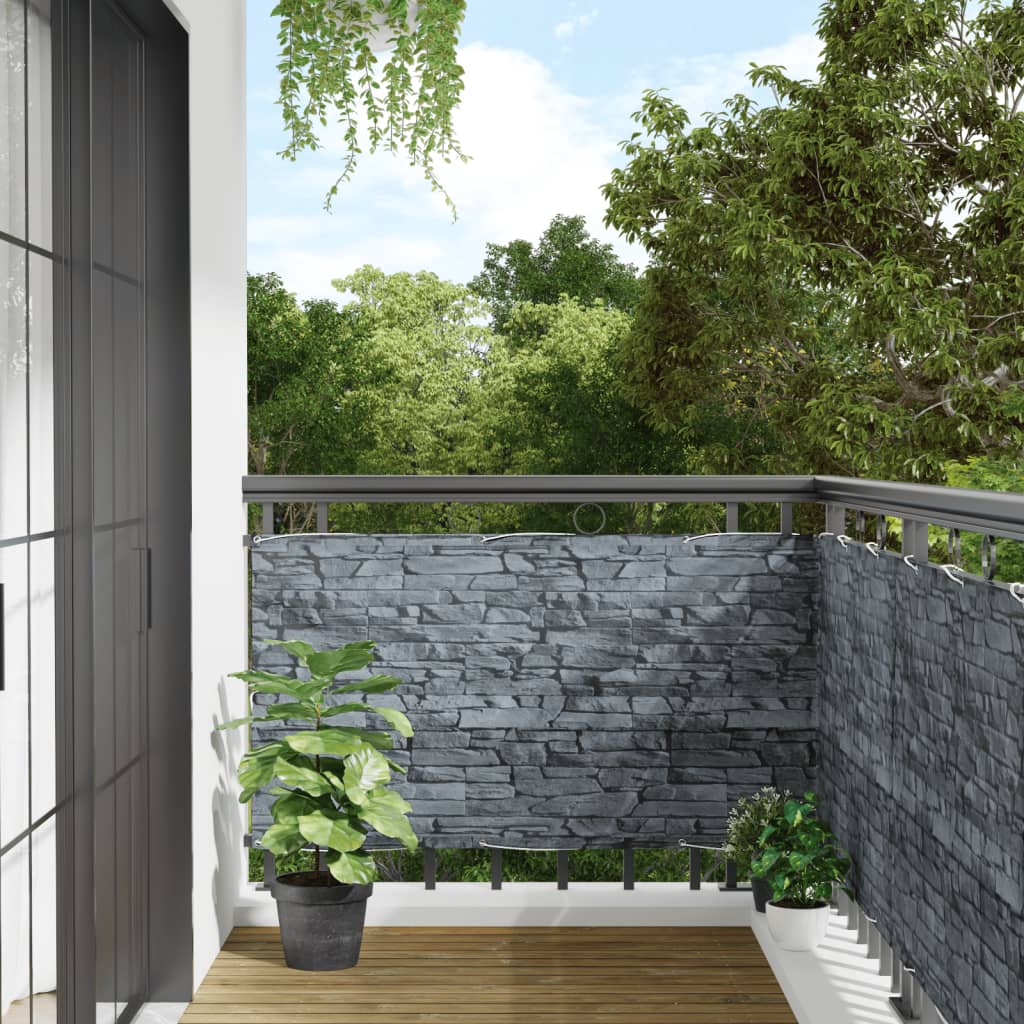 Vidaxl Balkon Bildschirmstein Muster 800x75 cm PVC Grau