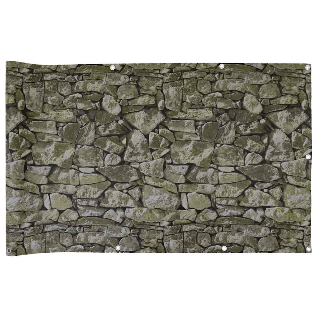 Vidaxl Balkon Bildschirm Stein Muster 300x75 cm PVC