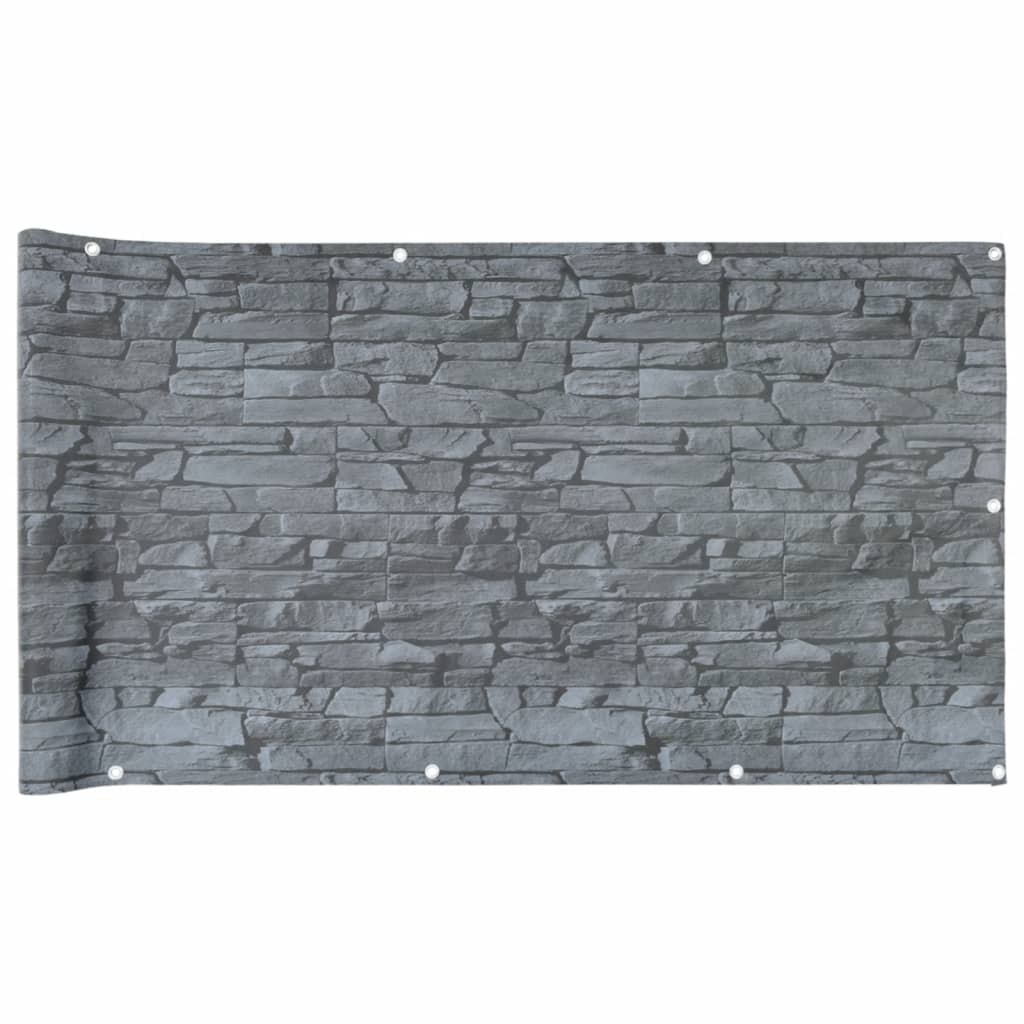Vidaxl Balkon Bildschirmstein Muster 300x90 cm PVC Grau