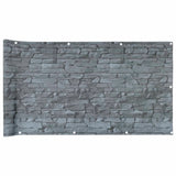 Vidaxl Balkon Bildschirmstein Muster 300x90 cm PVC Grau - afbeelding 2