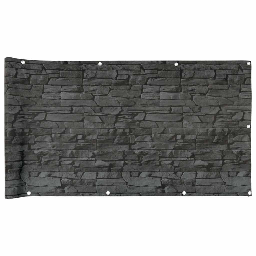 Vidaxl Balkon Bildschirm Stein Muster 600x90 cm PVC Grau