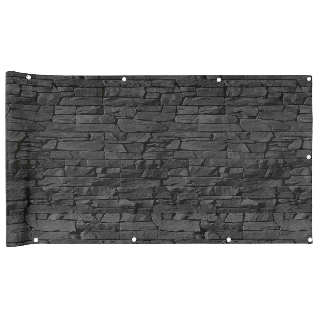 Vidaxl Balkon Bildschirm Stein Muster 700x90 cm PVC Grau