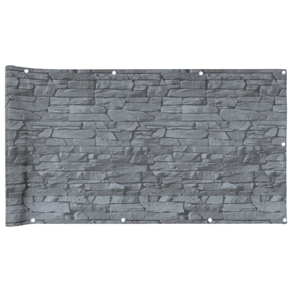 Vidaxl Balkon Bildschirmstein Muster 800x90 cm PVC Grau