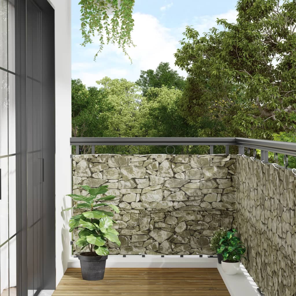 Vidaxl Balkon Bildschirm Stein Muster 700x90 cm PVC