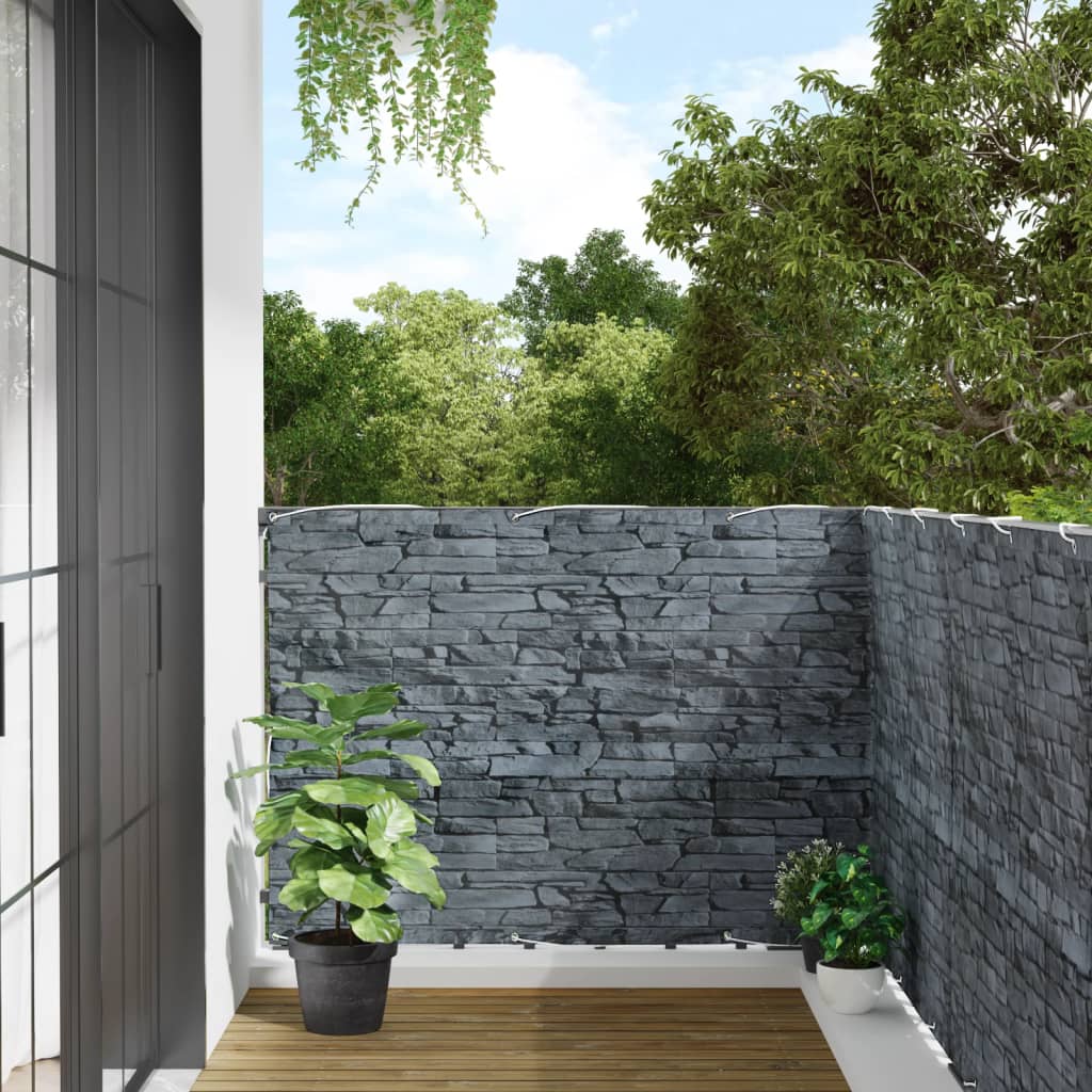 Vidaxl Balkon Bildschirmstein Muster 800x120 cm PVC Grau