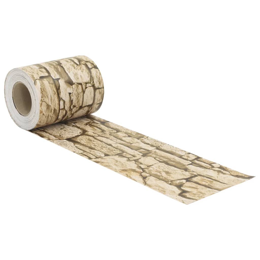 VIDAXL GARDE SERBRAUM ERKAUSE STein Muster 35x0.19 M PVC Beige