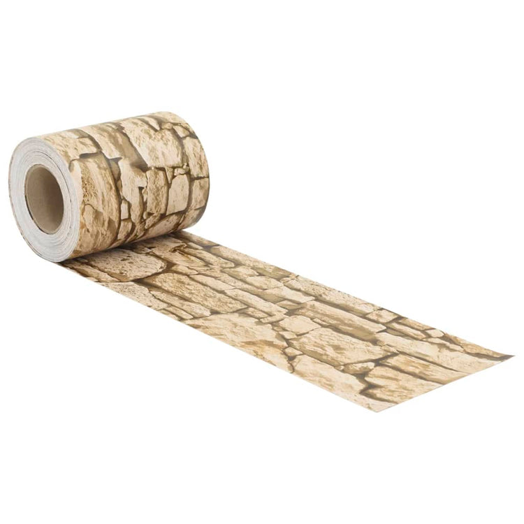 VIDAXL GARDE SERBRAUM ERKAUSE STein Muster 35x0.19 M PVC Beige