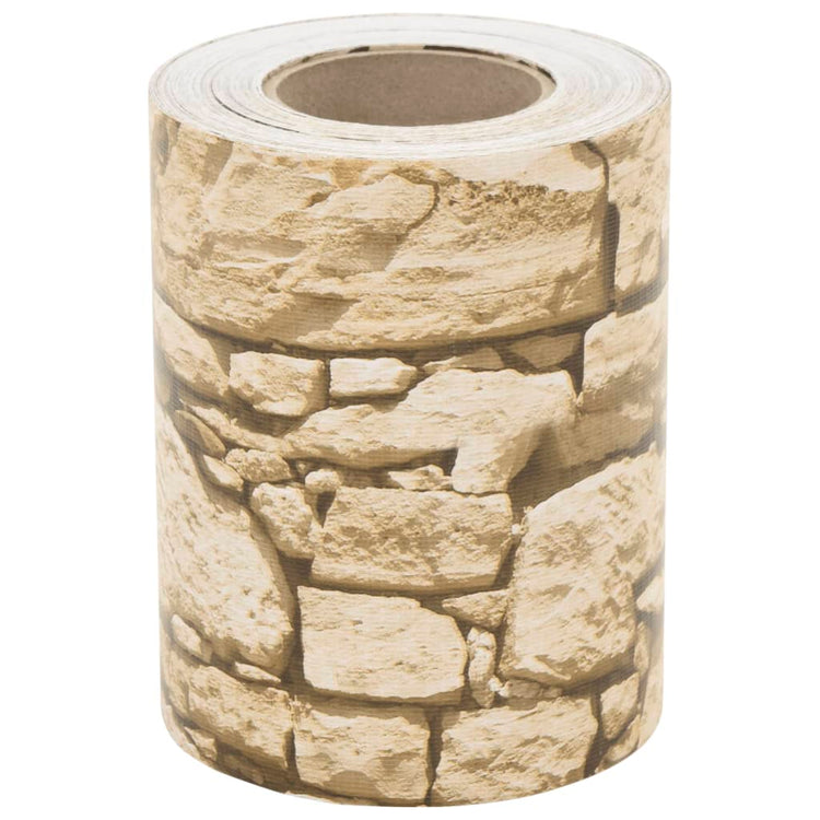 VIDAXL GARDE SERBRAUM ERKAUSE STein Muster 35x0.19 M PVC Beige