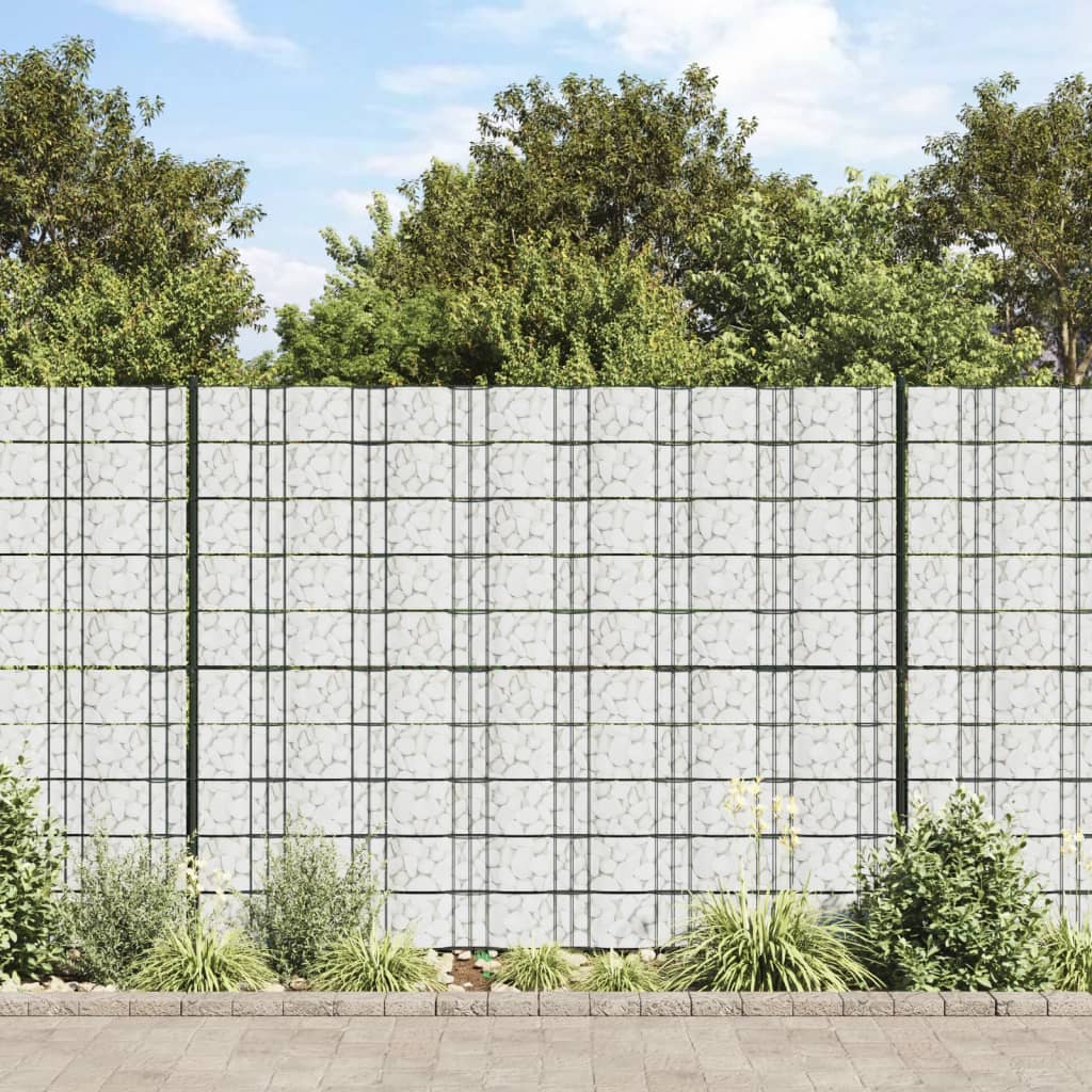 Vidaxl Garden Screen Marmor Kiesmuster 35x0.19 M PVC Grau